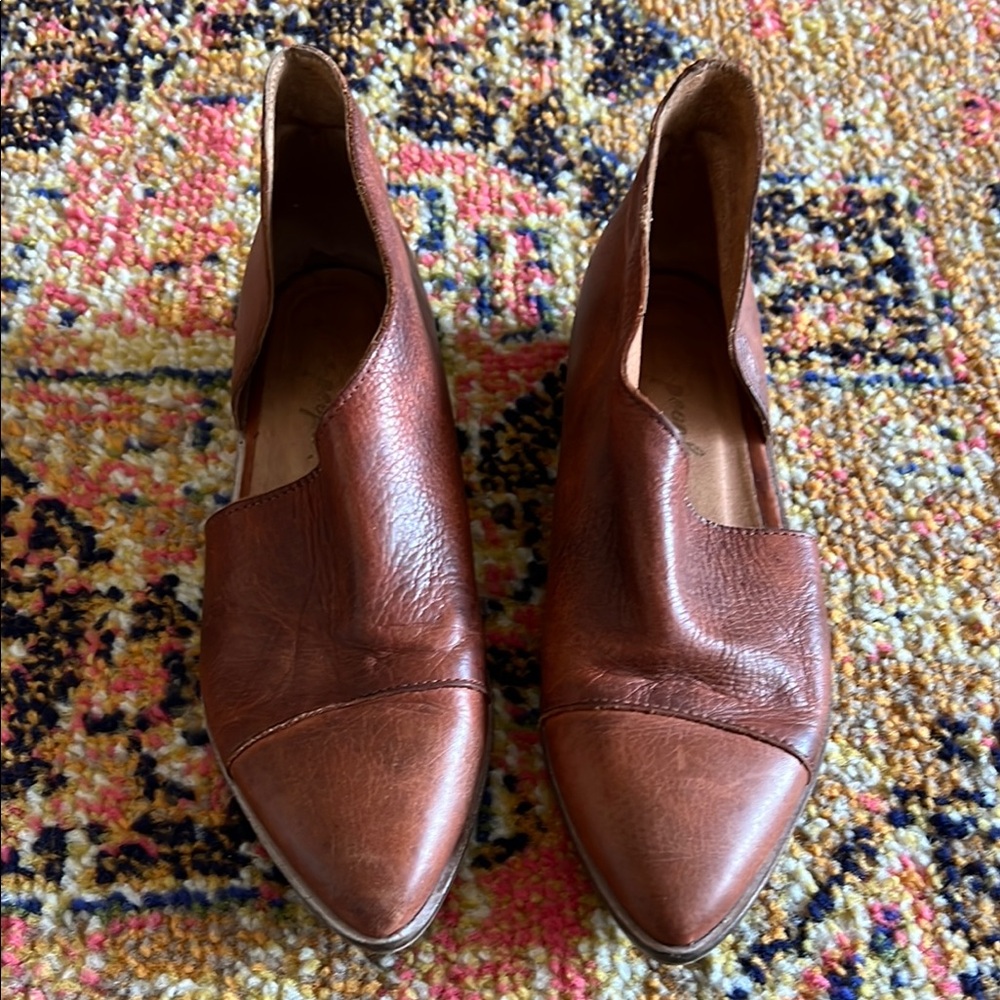 Free People Royale leather flat boot with side cut out